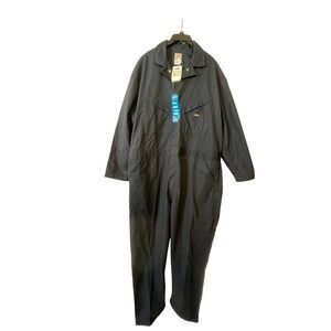 Dickies 2XL REG Performance Coveralls Navy Blue Snap Front Workwear Jumpsuit NEW